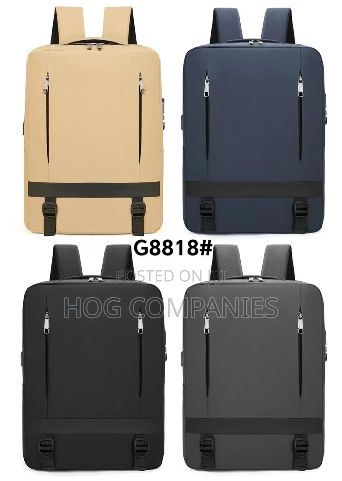 Multifunctional Double Zipped Laptop Backpack