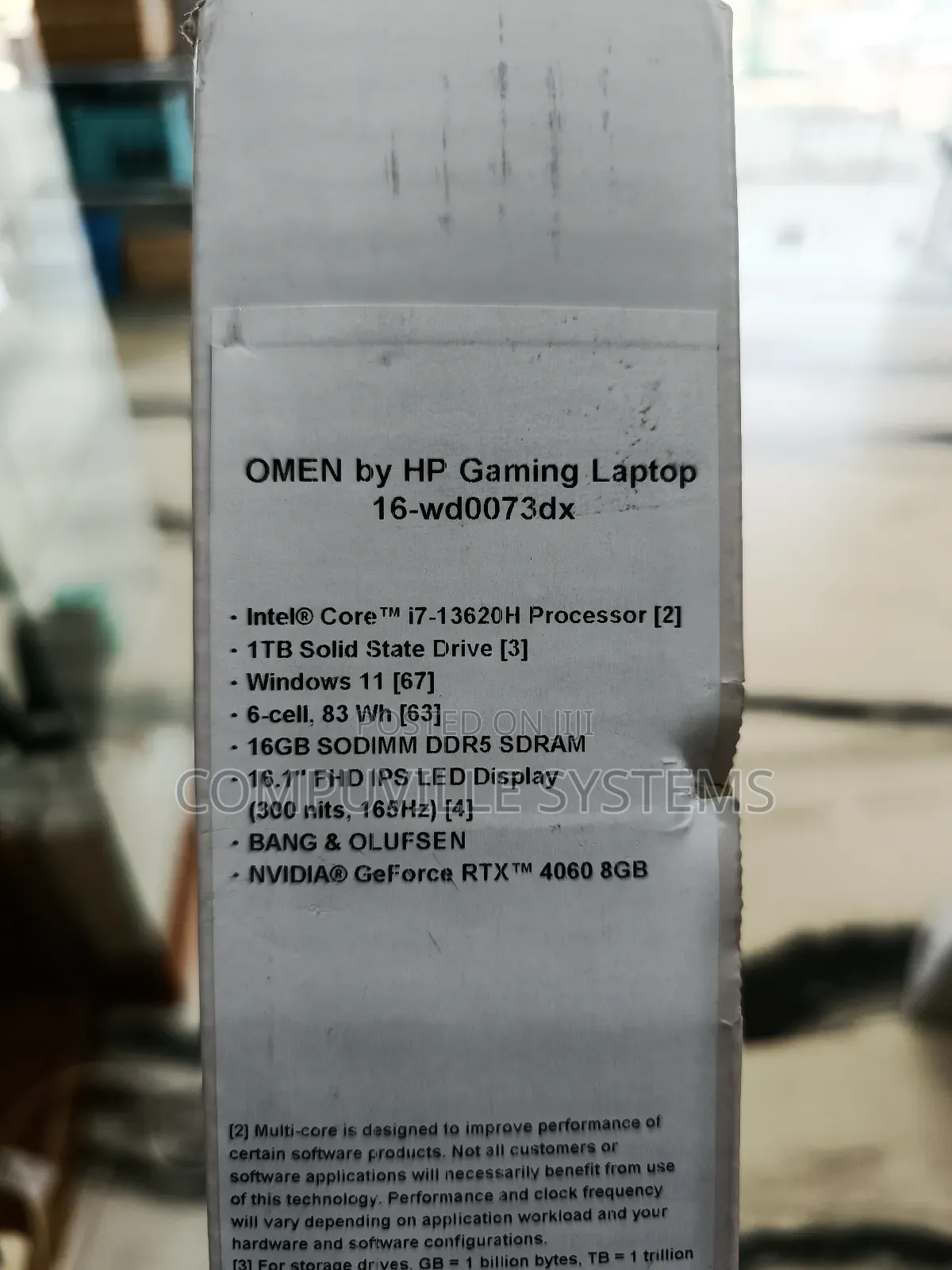 New Laptop HP Omen 15 16GB Intel Core I7 SSD 1T