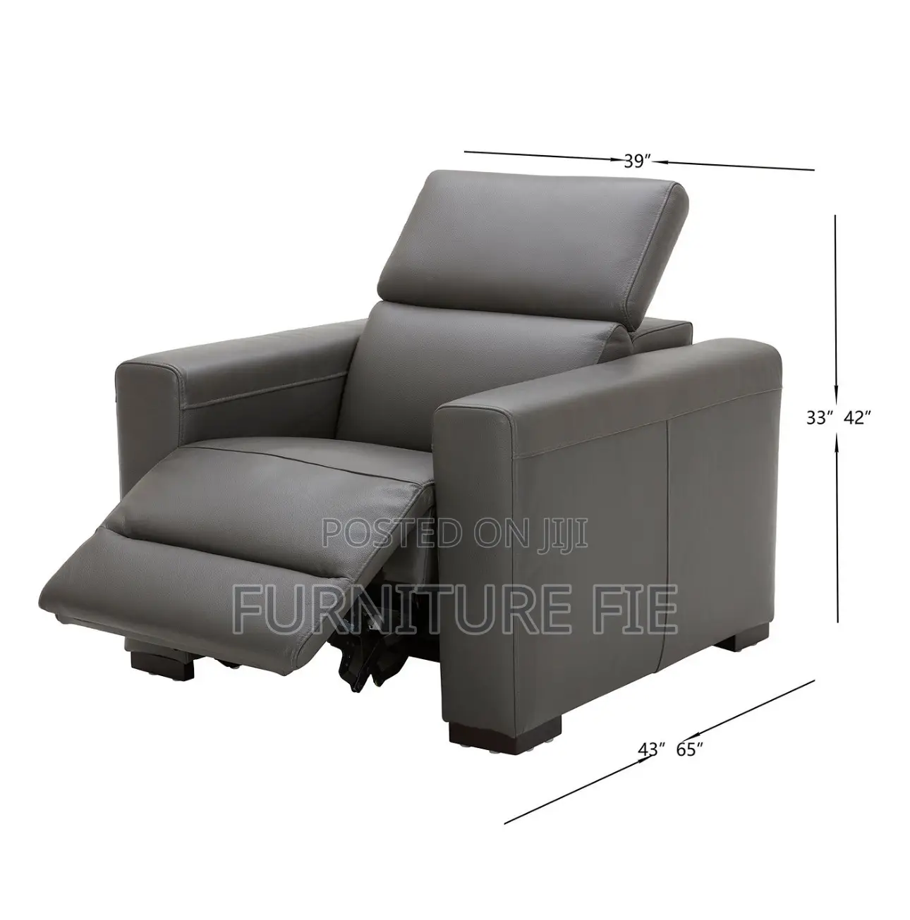 Nevio 39” Leather Power Recliner Single Chair From Macy’S