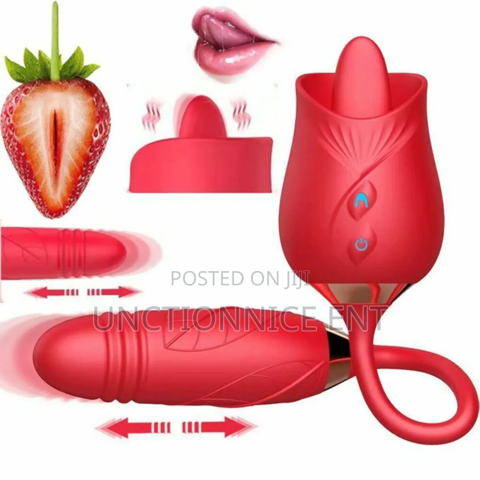 Two in One Self Reflexing Vibrating Tongue Licking Sex Toy Adult