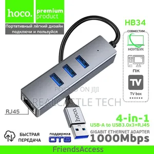Hoco HB34 4-in-1 Gigabit Ethernet Adapter