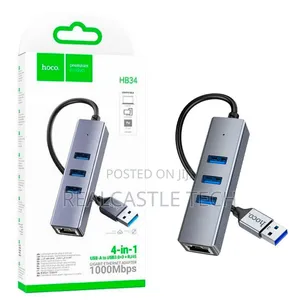 Hoco HB34 4-in-1 Gigabit Ethernet Adapter