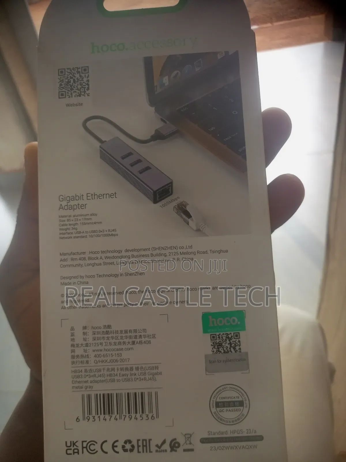 Hoco HB34 4-in-1 Gigabit Ethernet Adapter