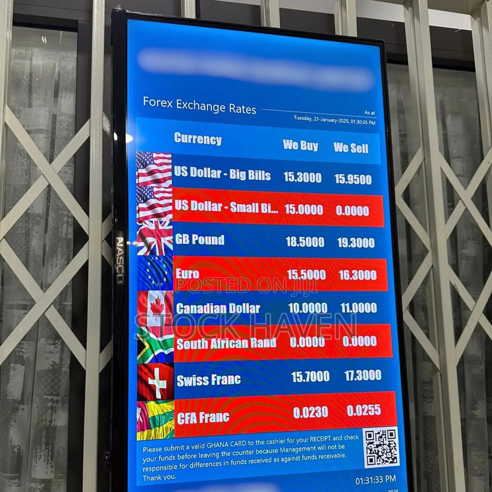 32 Inch Exchange Rates Board