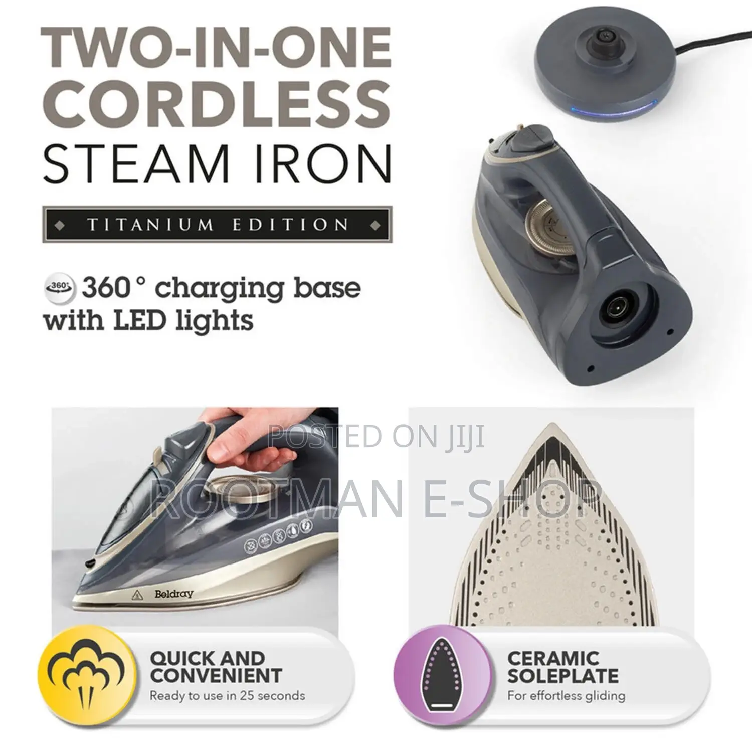 BELDRAY 2 In 1 CORDLESS Steamiron-rosegold Specialedition