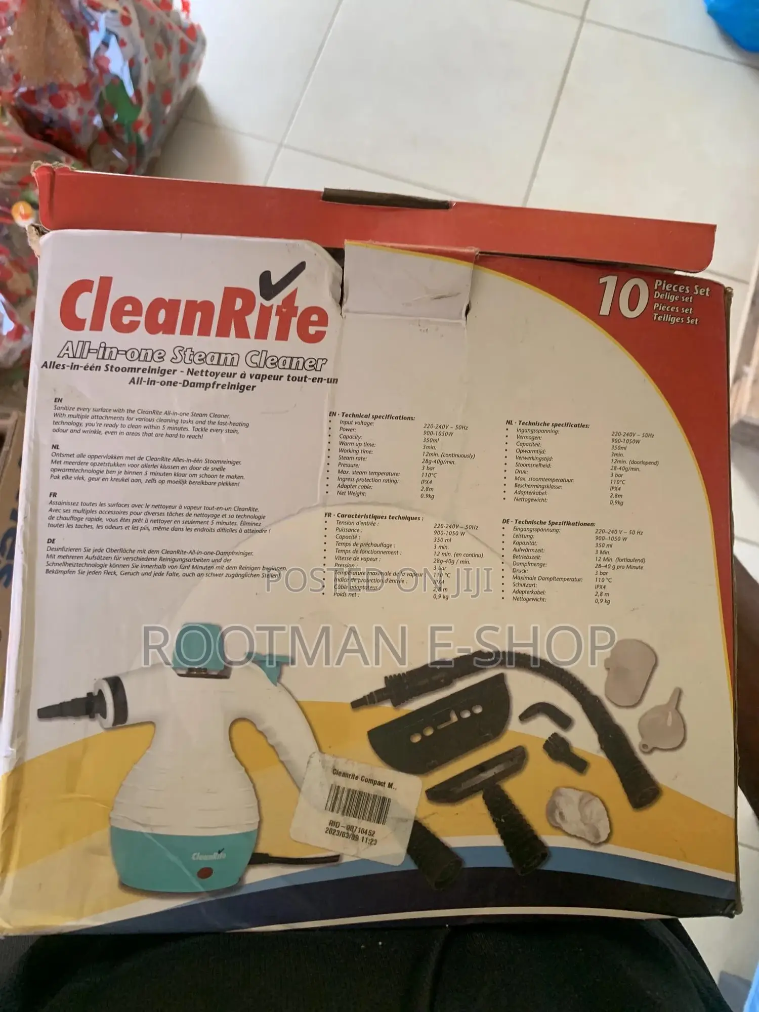 Cleanrite Multifunction 10 Piece Hand Steam Cleaner