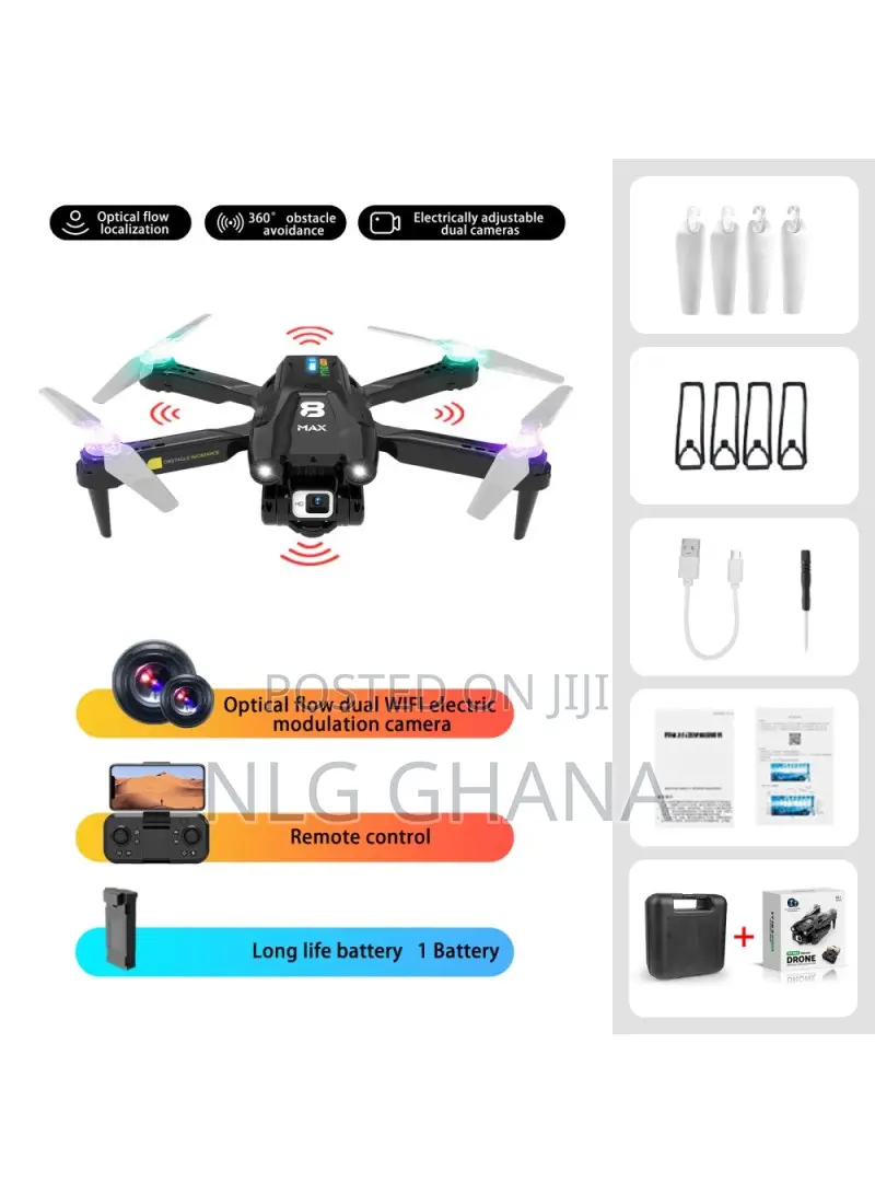 2000mah PRO Max Rc Drone With Dual Camera Obstacle Avoidance