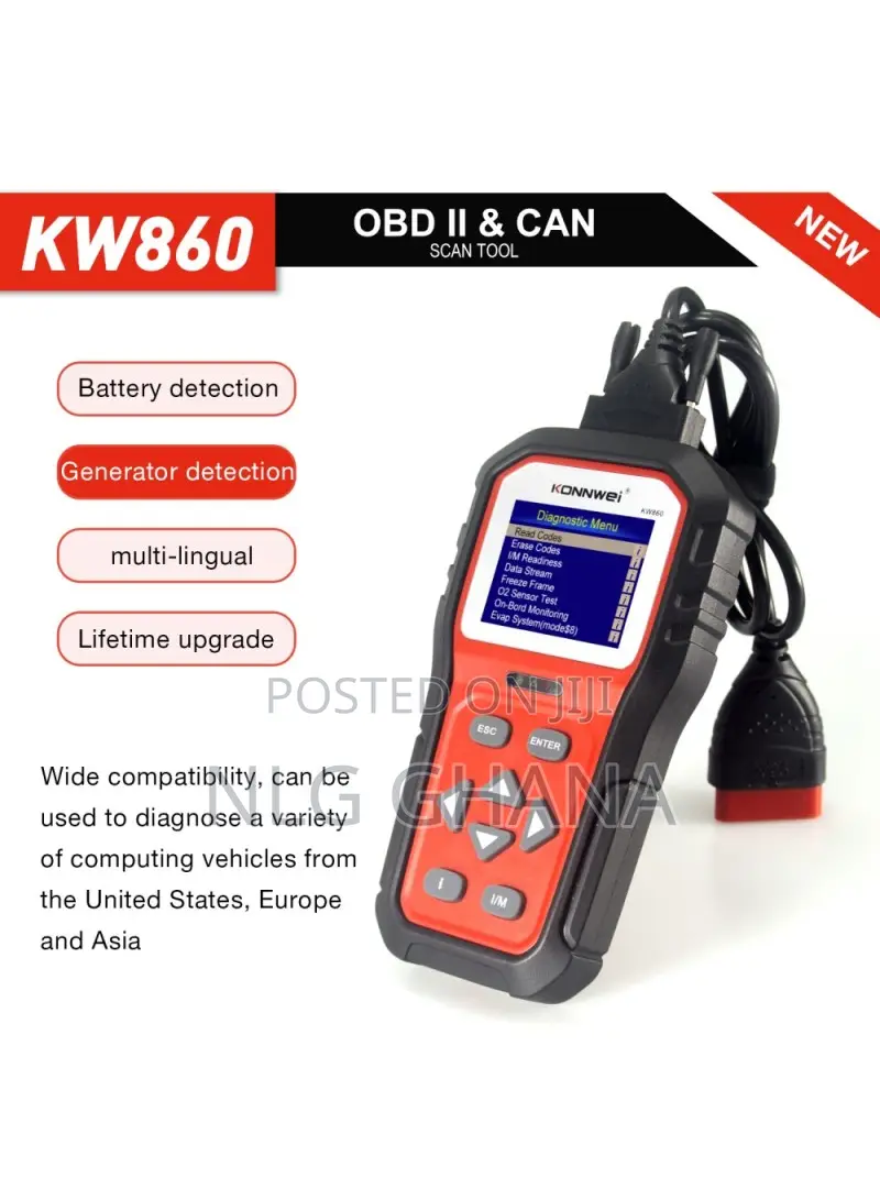 OBDII Engine Fault Code Reader Erase/Reset Codes Diagnostic