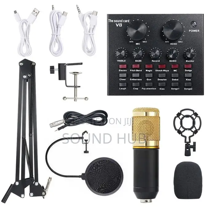 V8 Live Sound Card Microphone Kit (Full Charge, Long Press
