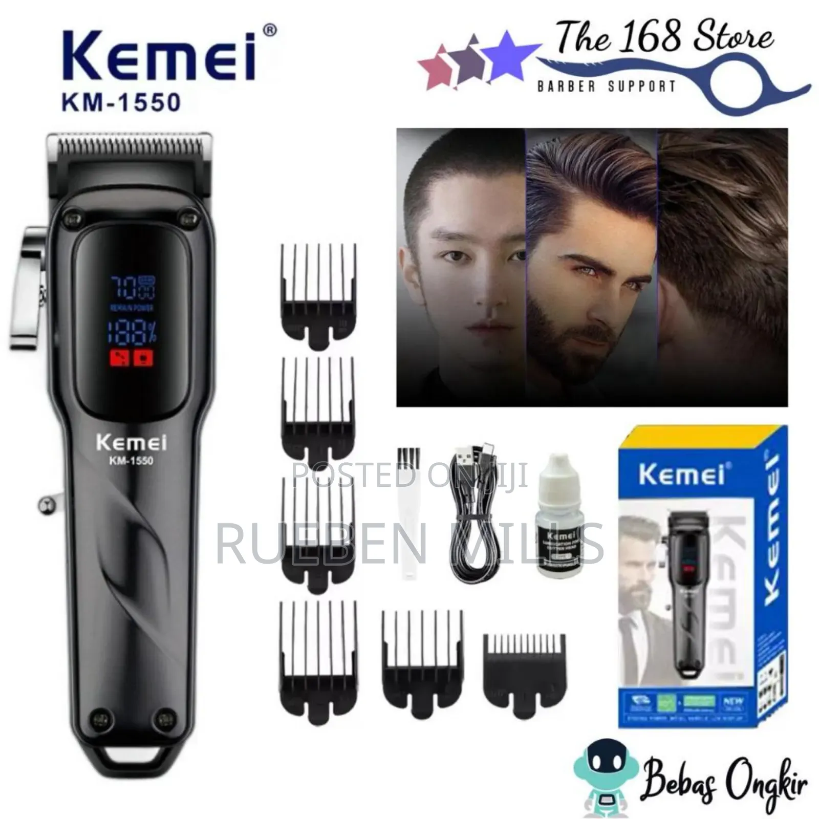 Kemei KM1550 Fine Steel Blade Hair Clipper Barbering Machine