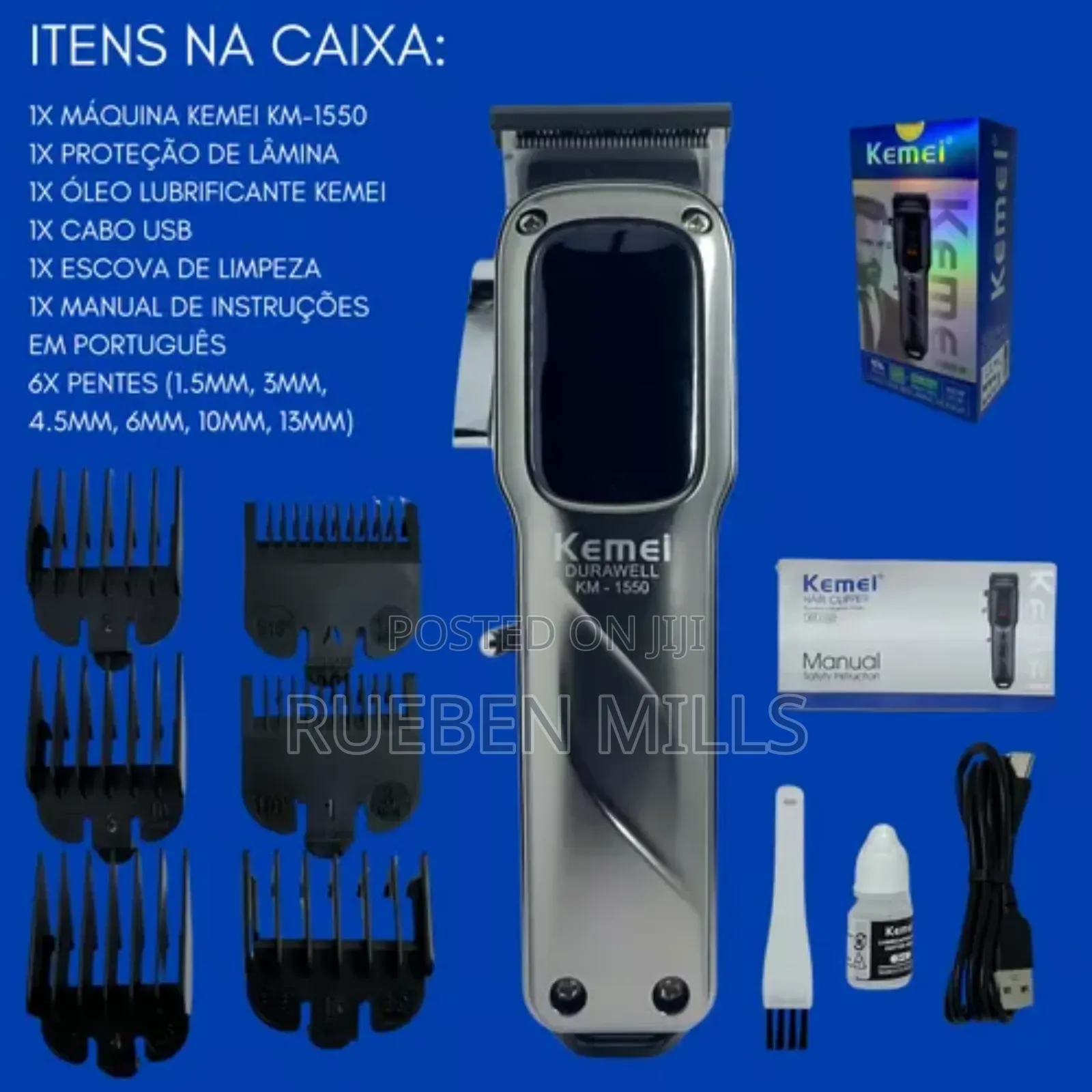 Kemei KM1550 Fine Steel Blade Hair Clipper Barbering Machine
