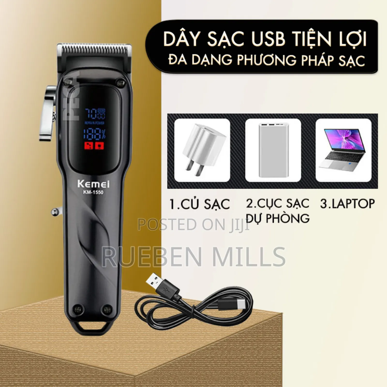 Kemei KM1550 Fine Steel Blade Hair Clipper Barbering Machine