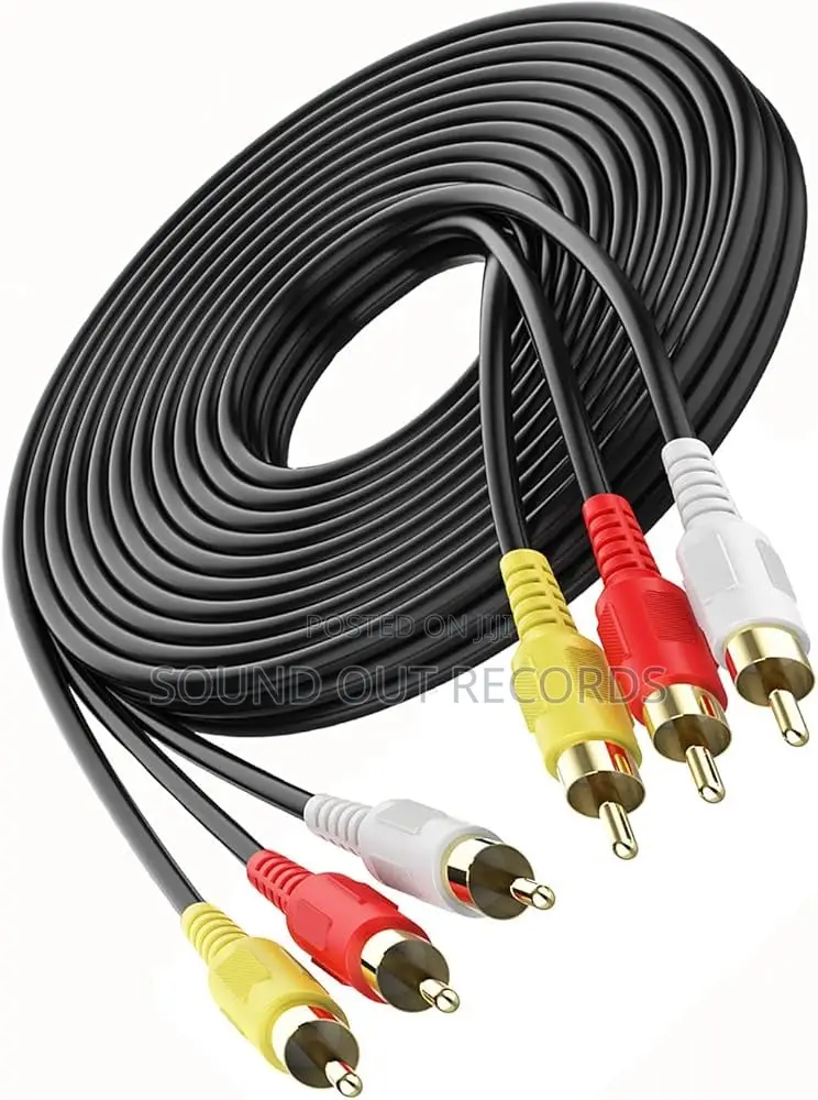 Durable 3way Rca to Rca(Phono to Phono) Cables