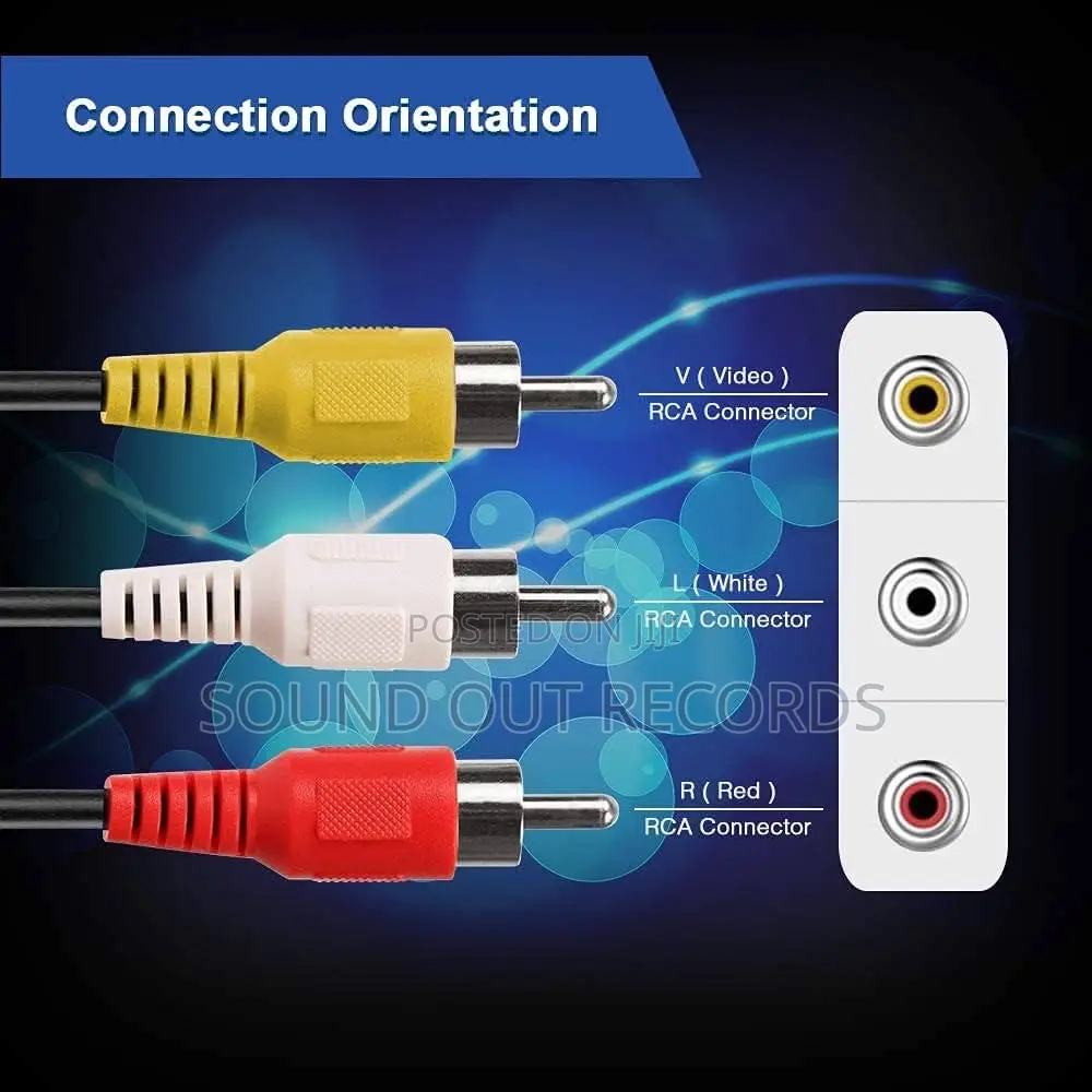 Durable 3way Rca to Rca(Phono to Phono) Cables