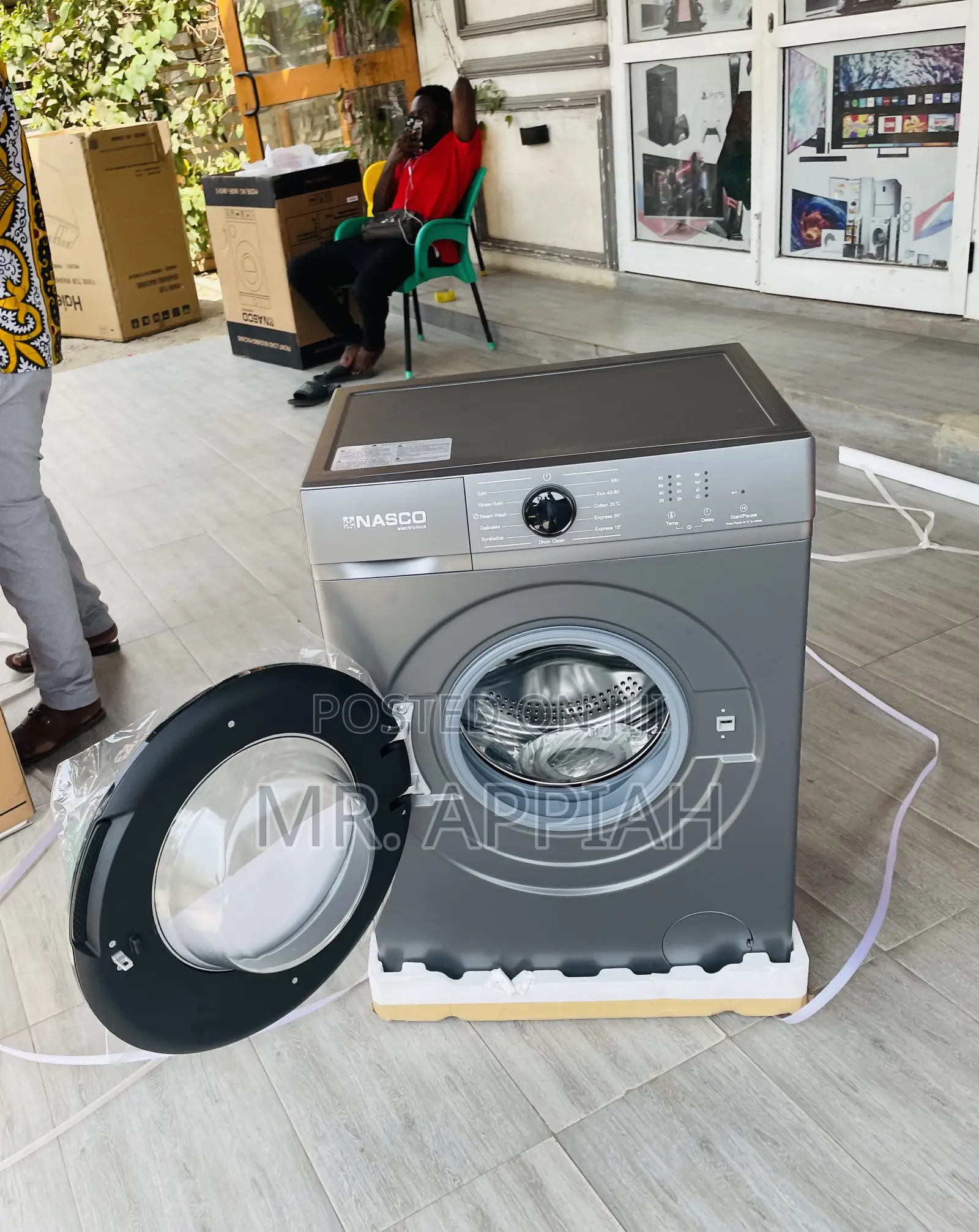 Efficient Nasco 8kg Front Load Electric Washing Machine.