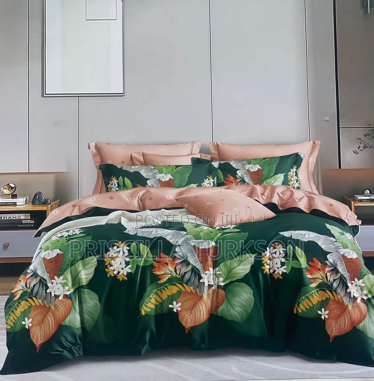 Green and Orange Design Bedsheets