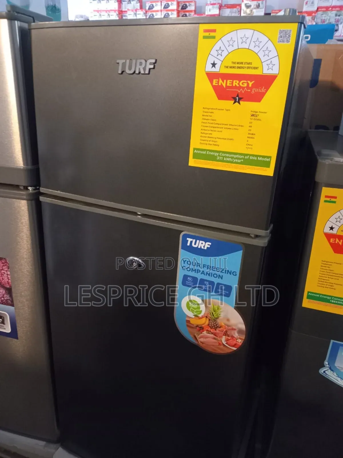 Quiet Operation - Turf Double Door Fridge / 39 Dba!