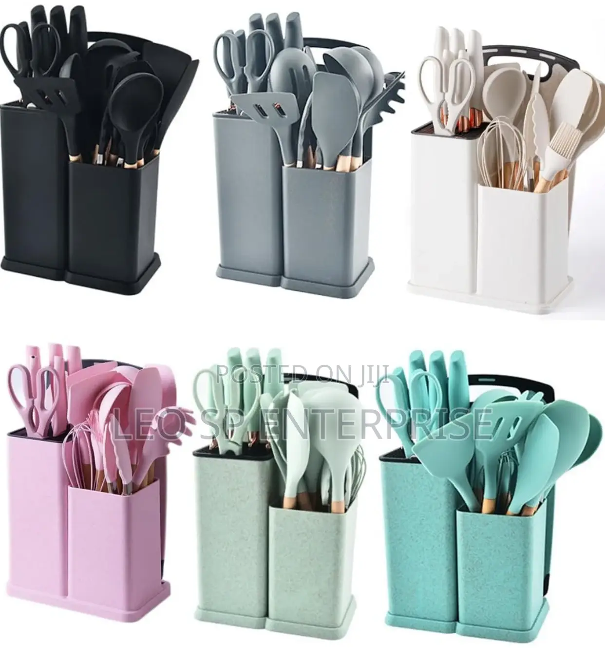 19pcs Silicon Kitchen Tool Sets for Non Stick Cookware Sets.