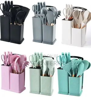 19pcs Silicon Kitchen Tool Sets for Non Stick Cookware Sets.