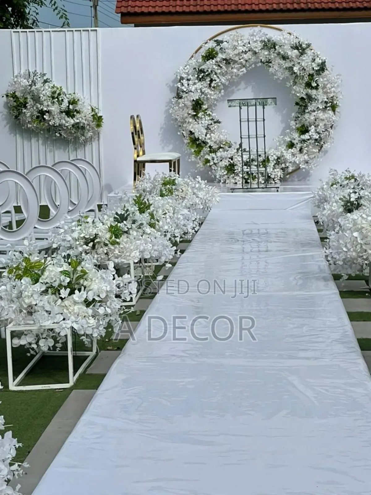 White Wedding Reception Decoration and Set With Class
