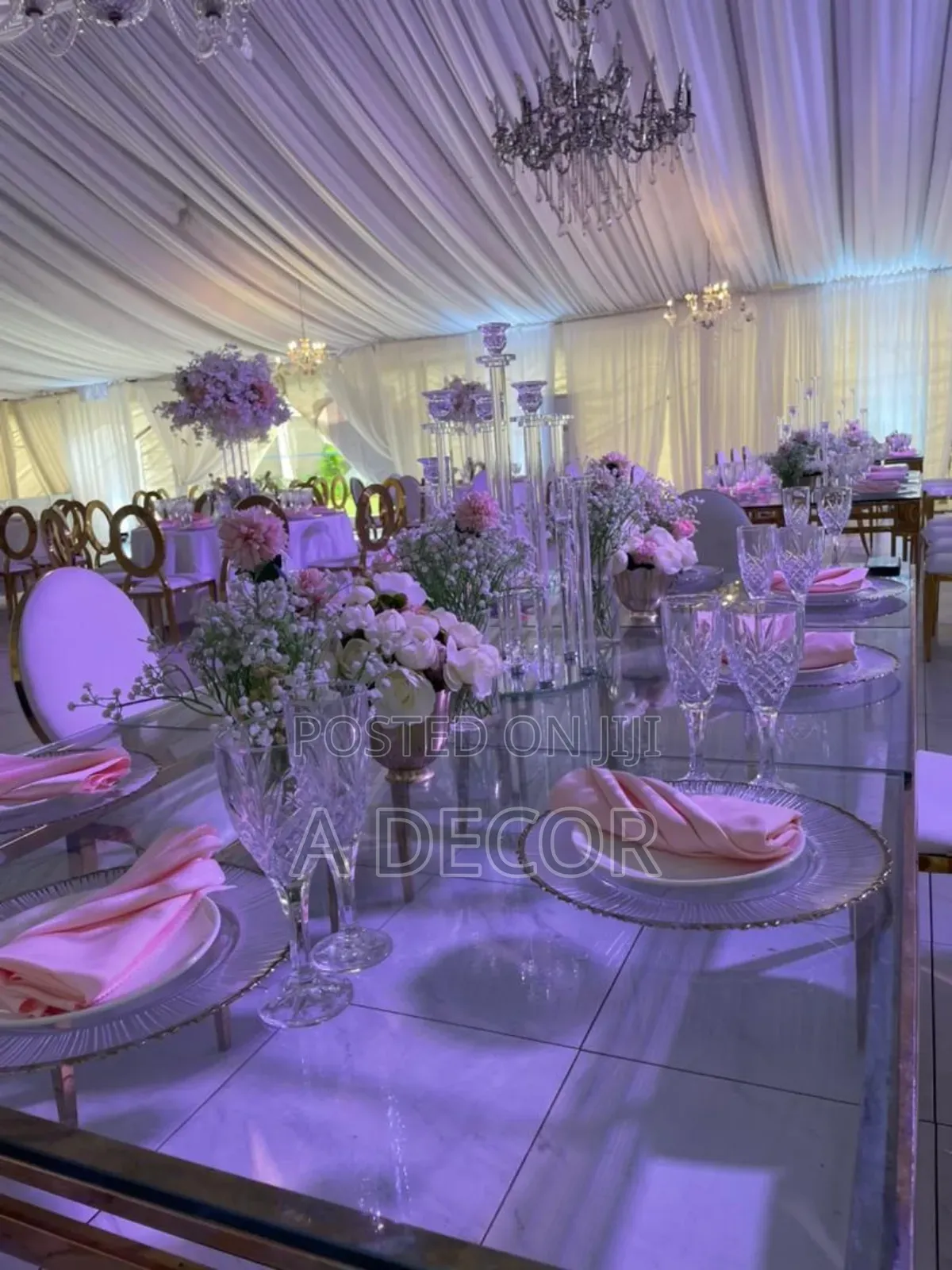 White Wedding Reception Decoration and Set With Class