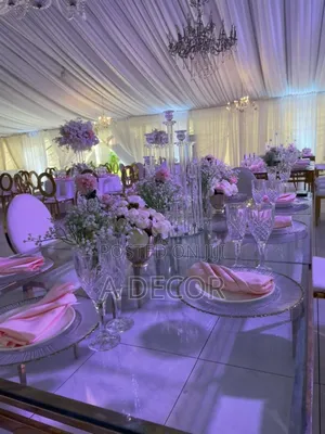 White Wedding Reception Decoration and Set With Class