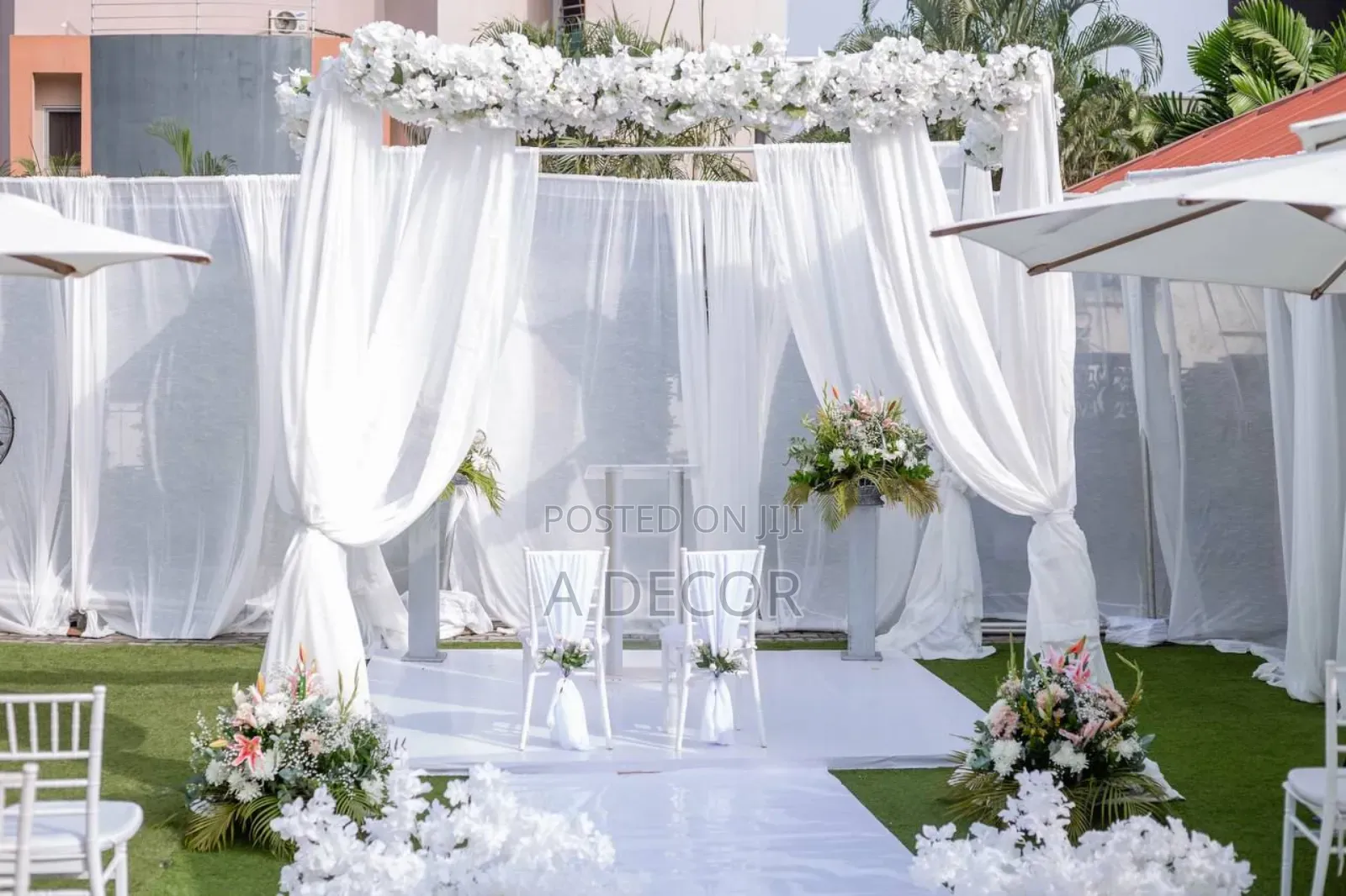 White Wedding Reception Decoration and Set With Class
