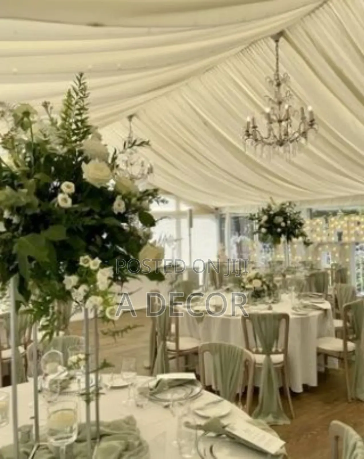 White Wedding Reception Decoration and Set With Class