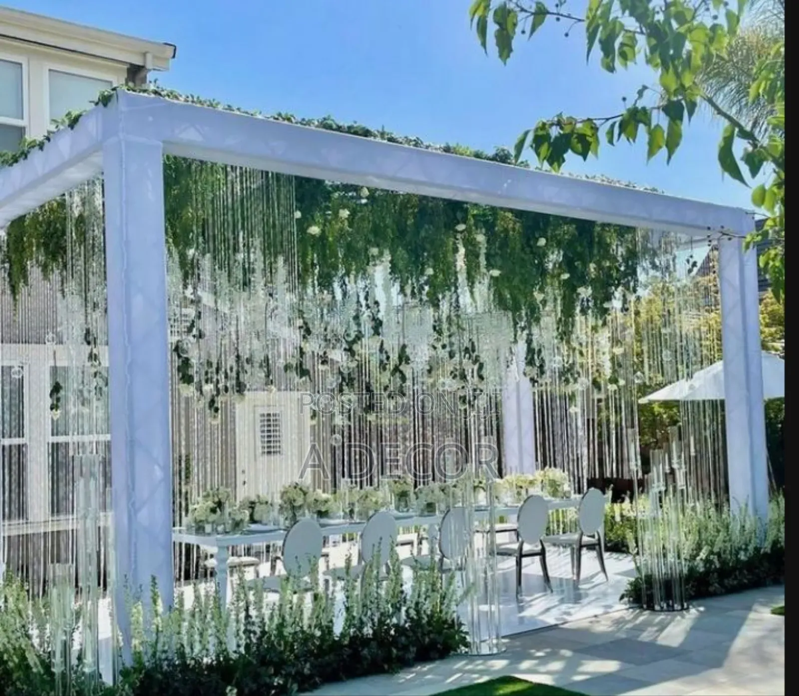 White Wedding Reception Decoration and Set With Class