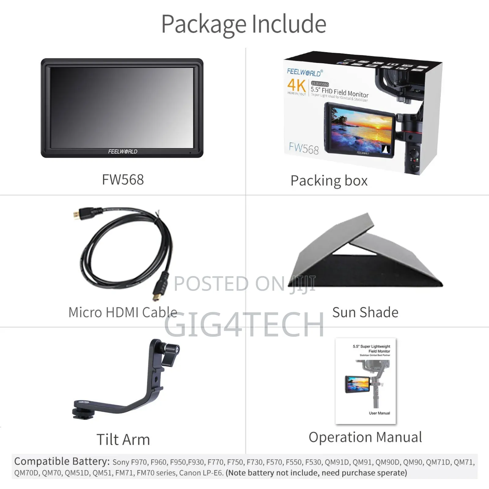 Feelworld Fw568 V3 6 Inch DSLR Camera Field Monitor