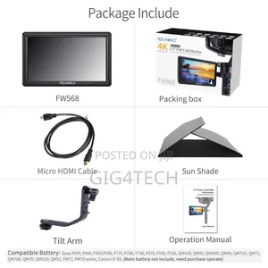 Feelworld Fw568 V3 6 Inch DSLR Camera Field Monitor