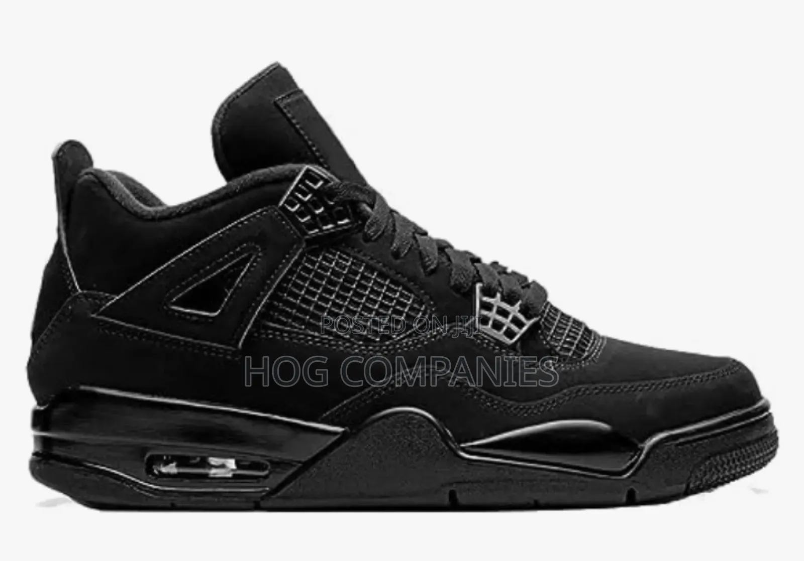 Air Core Retro 4 Runing Cat All Black Sneakers