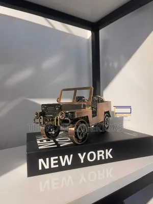 Vintage Metal Jeep Military Car in Bronze