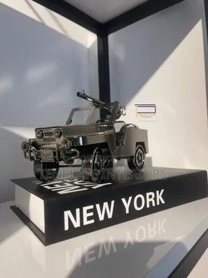 Vintage Metal Jeep Military Car in Silver