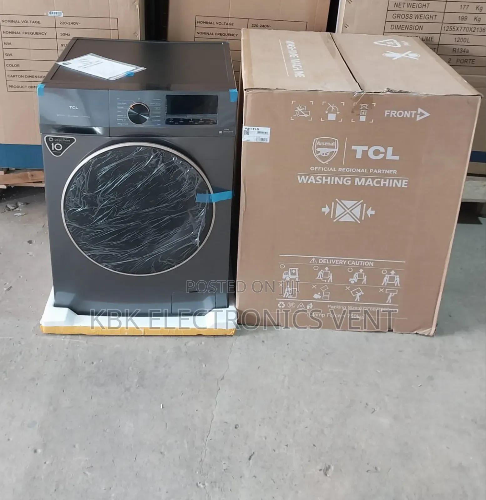 Tcl 10.5kg Front Load Washing Machine