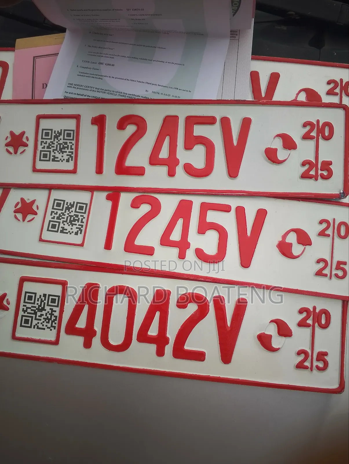 Dv Plate 2026 + Insurance