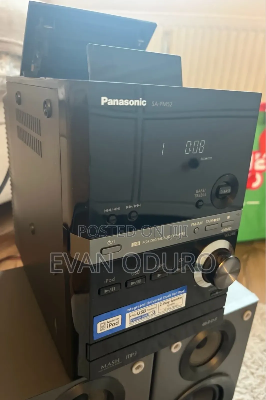 Powerful Panasonic Sound System,Fm, Usb, iPod Dock,Tape