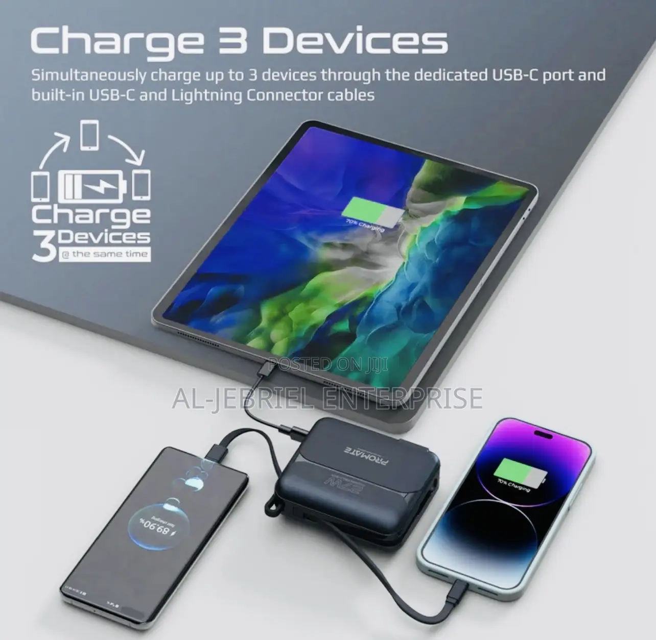 20000mah Promate 27w PD POWERPACK-20PRO USB-C Powerbank