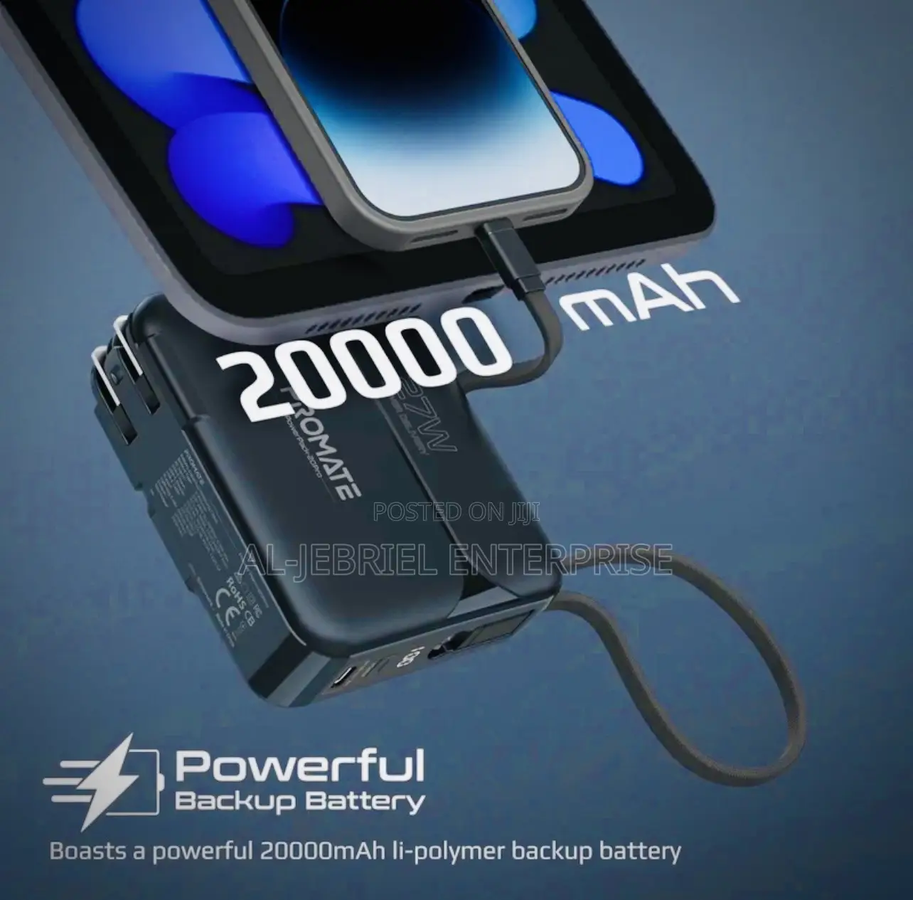 20000mah Promate 27w PD POWERPACK-20PRO USB-C Powerbank