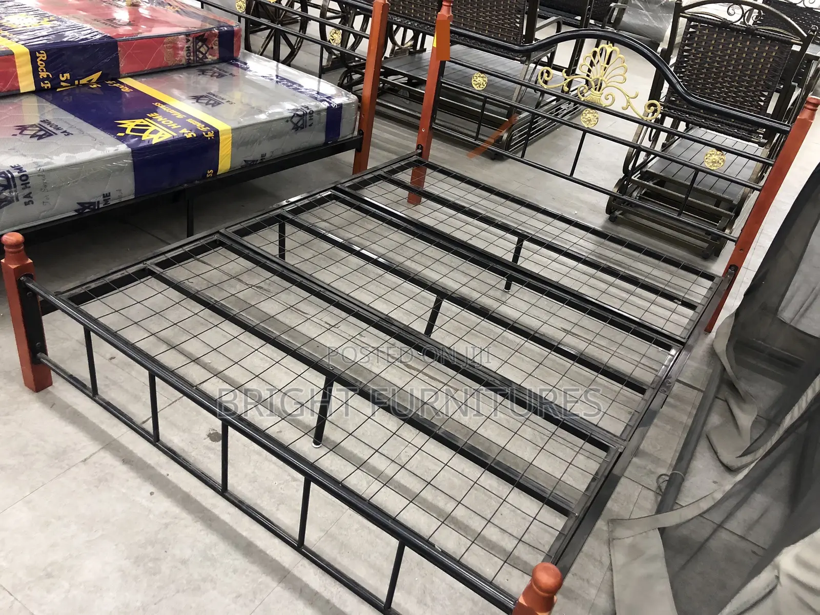 Metallic Double Bed Frame