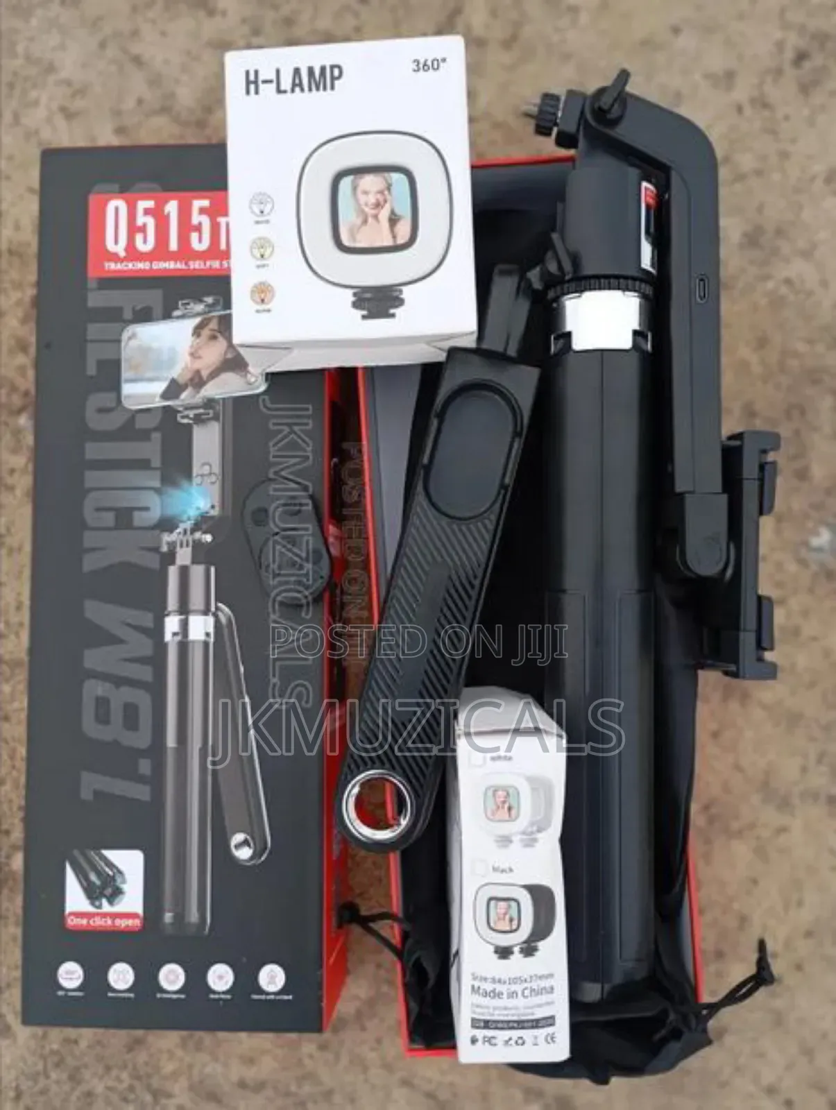 Selfie Stick_ Tracking Gimbal_ Dual Lamp_ Q515tk
