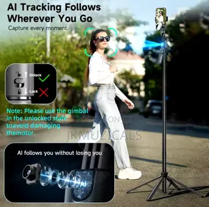 Selfie Stick_ Tracking Gimbal_ Dual Lamp_ Q515tk
