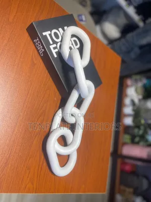 Wooden Chain Link Decor White
