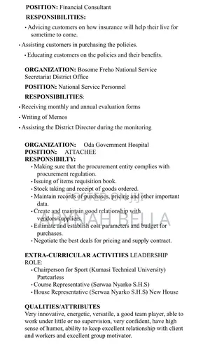 Customer Service CV