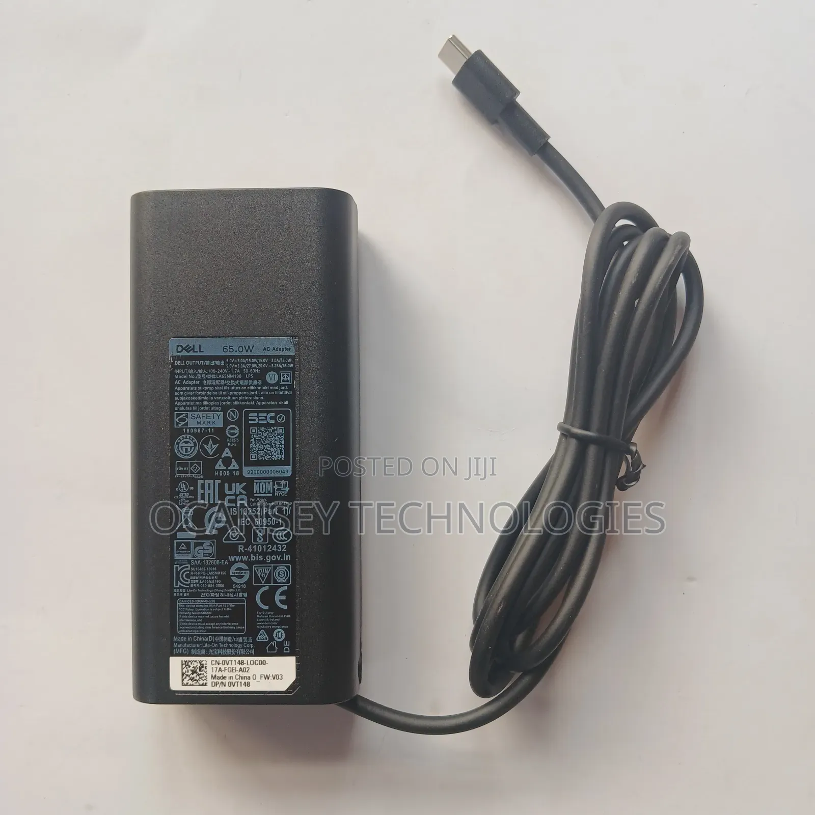 Original Dell Oval 65w Type-C Charger