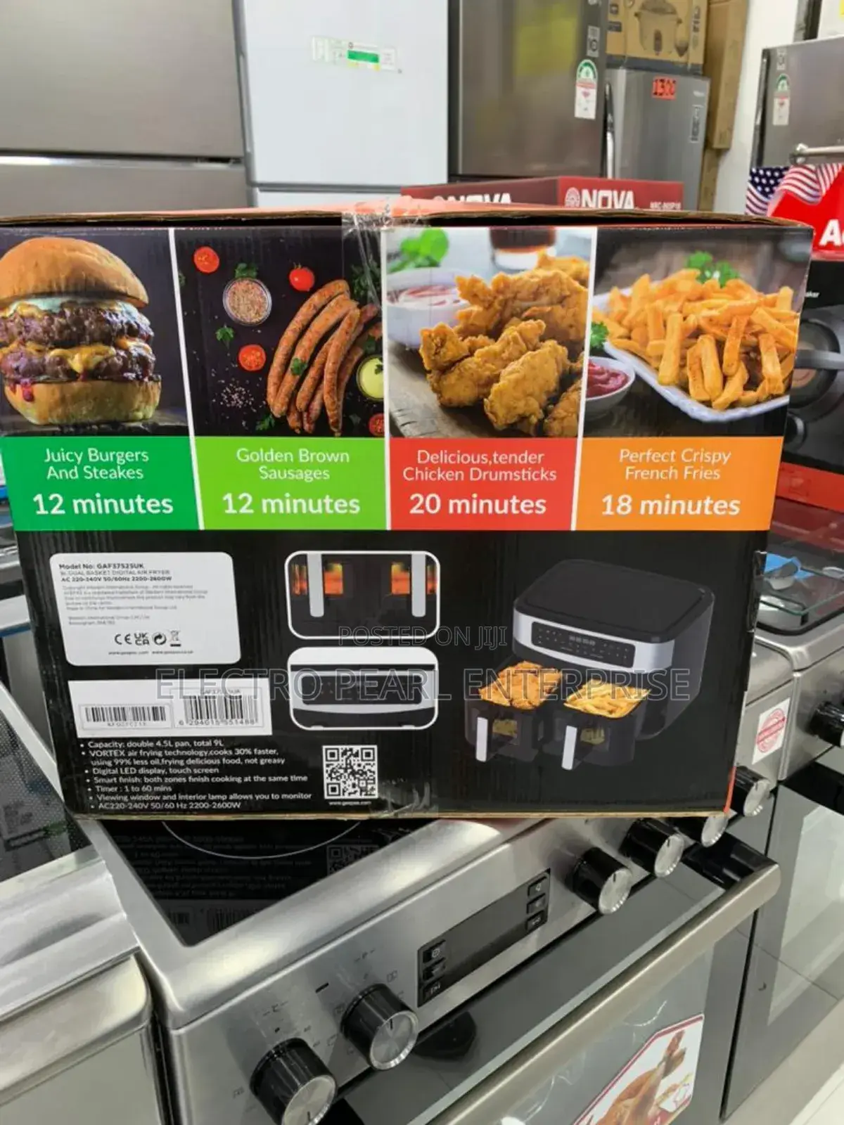 Geepas Double Door Air Fryer 9litres
