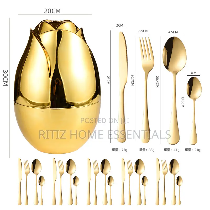 Golden Egg-Shaped Cutlery Set
