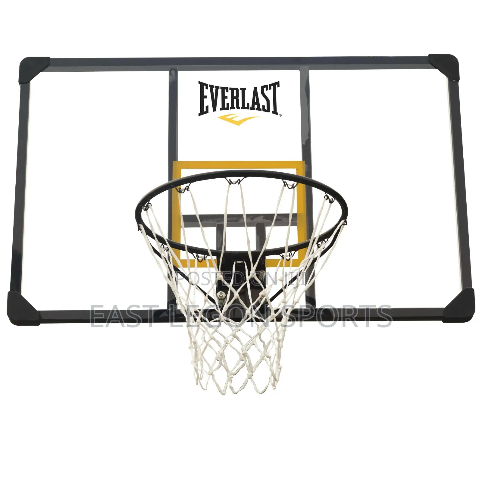 Glass Everlast Basketball Backboard and Hoop With Net