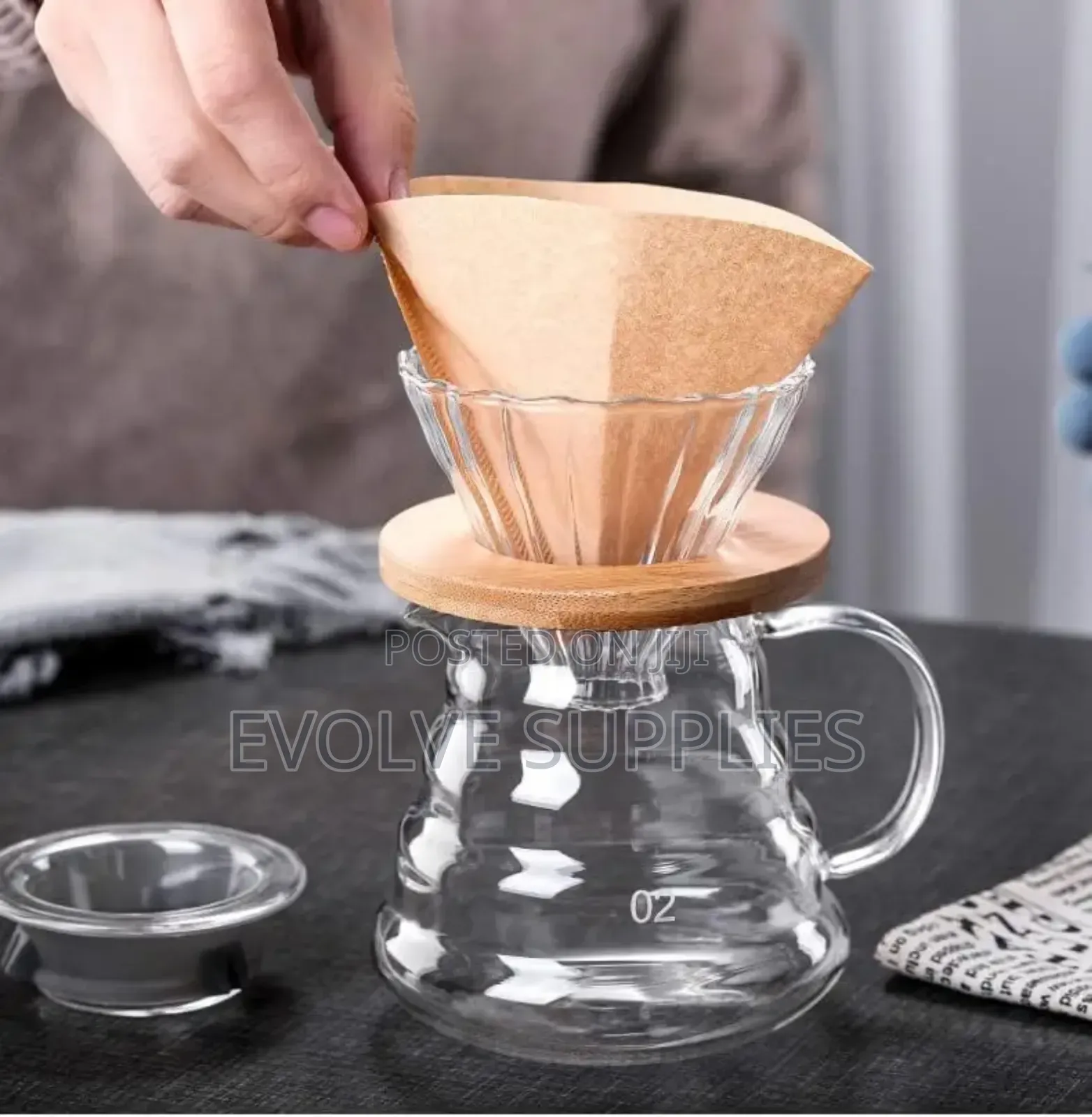 400ml Coffee With V60 Wooden Base Dripper