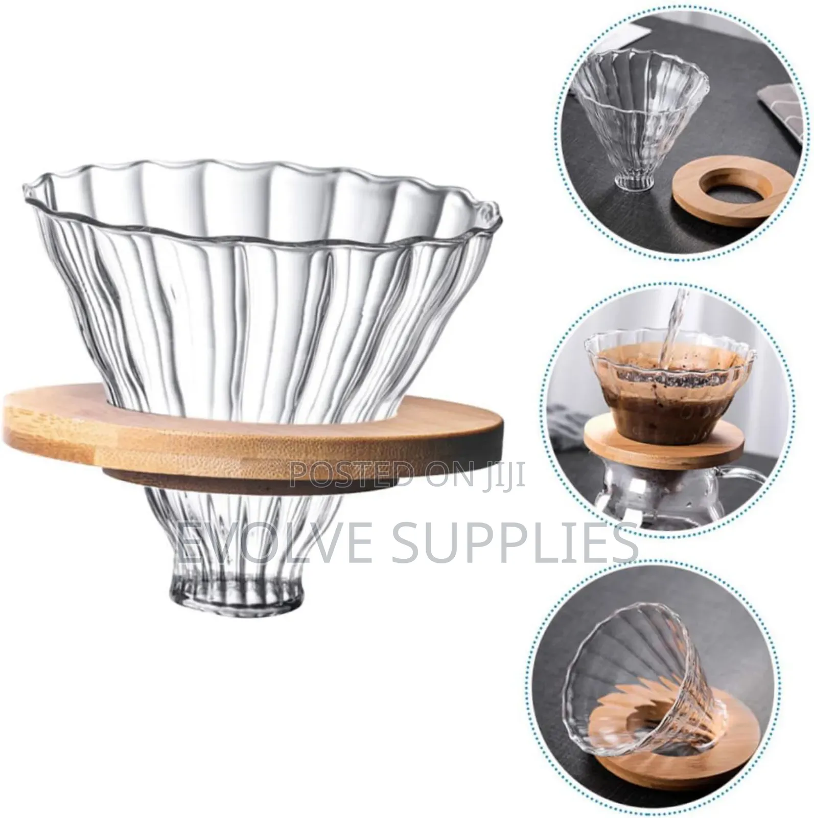 400ml Coffee With V60 Wooden Base Dripper